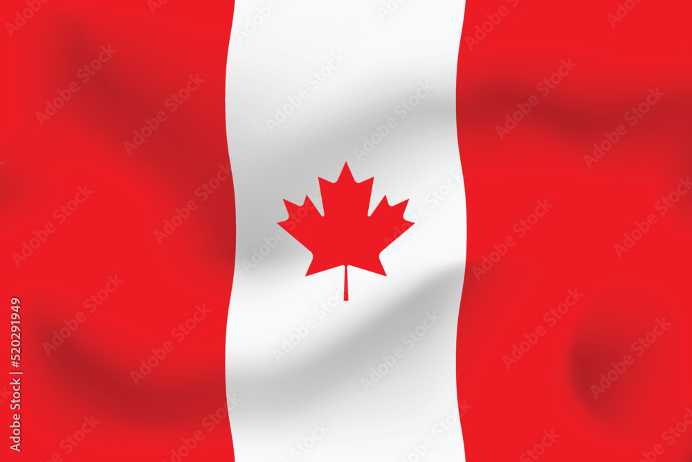 National flag of Canada. Realistic pictures flag National flag of Canada. Realistic pictures flag