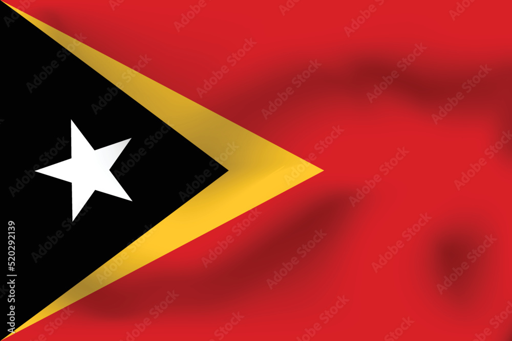 National flag of East Timor. Realistic pictures flag National flag of East Timor. Realistic pictures flag
