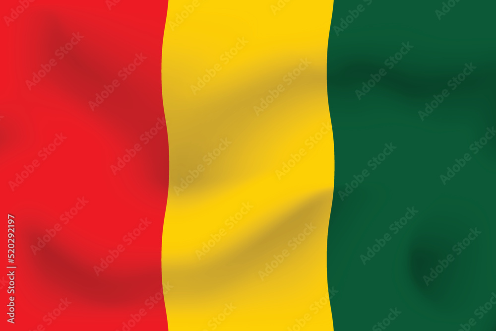 Obraz premium National flag of Guinea. Realistic pictures flag