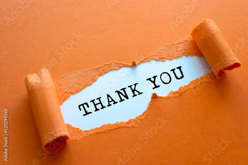 Фотография Thank you written under torn paper.