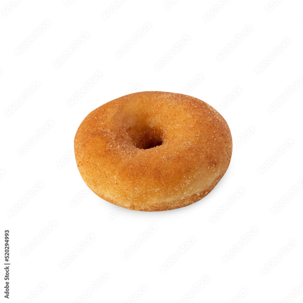 Cinnamon donut isolated on white background with clipping path. Cinnamon donut isolated on white background with clipping path.