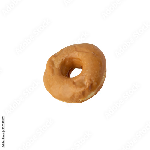 Maple dip donut isolated on white background with clipping path.