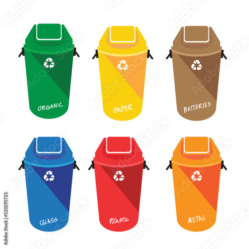 Recycle Bins isolated on white background , vector illustration