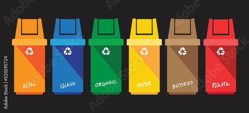 Recycle Bins isolated on white background , vector illustration