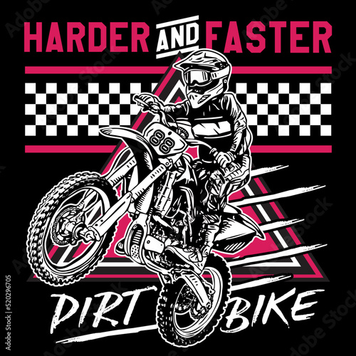 Dirt Bike Harder and Faster Emblem Design