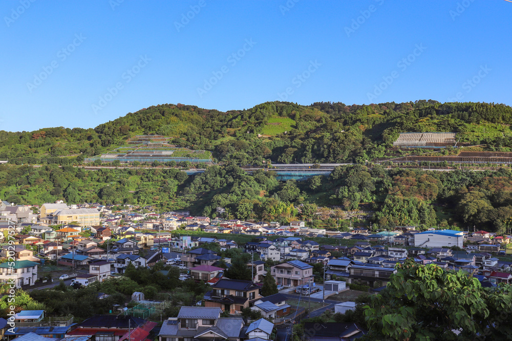 Naklejka premium 山北町の街並み(神奈川県山北町)