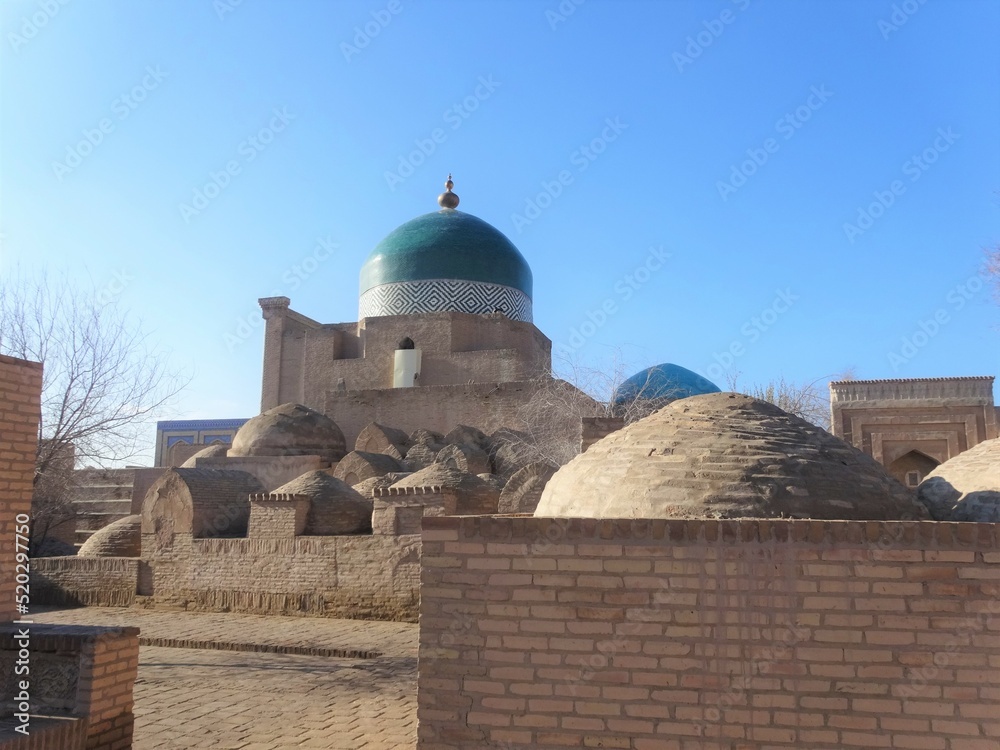 [Uzbekistan] Exterior of Pahlavan Mahmud Mausoleum in Itchan Kala (Khiva)