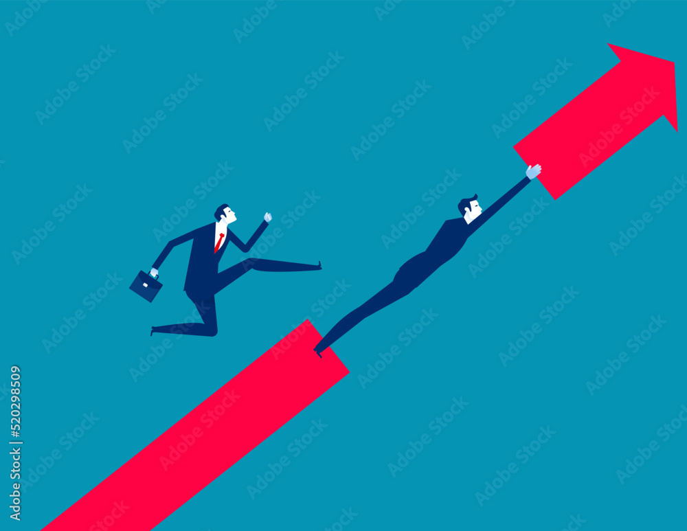 Business team link arrow together. Business unity vector concept Business team link arrow together. Business unity vector concept