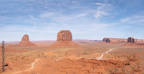  rock formation with Mitten butte in Monument Valley