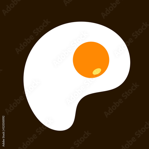 Fried egg icon sunny side up vector illustration clipart