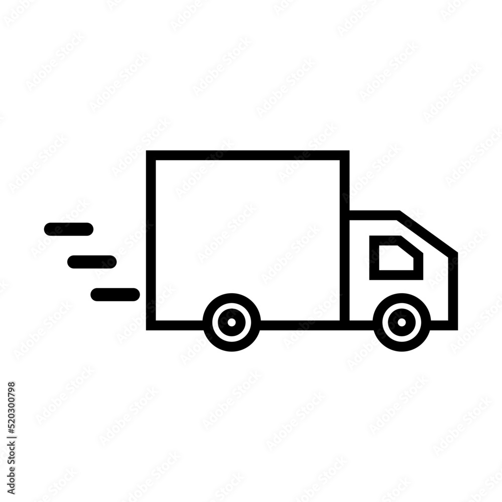Truck icon in operation. Cargo delivery. Vector.