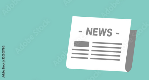 News icon and green background. Vector.