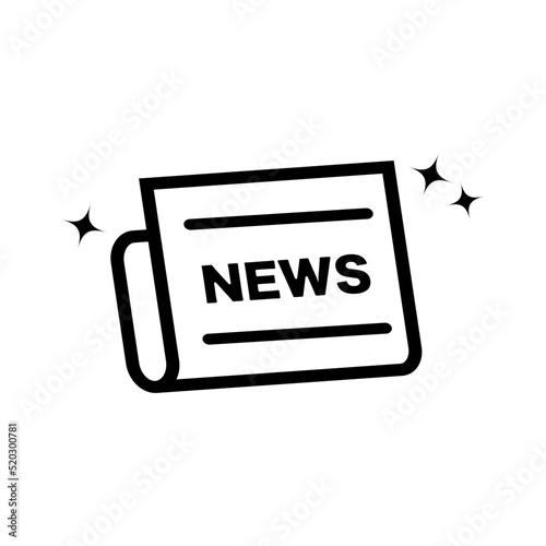 Newspaper icon for the latest news. Vector.