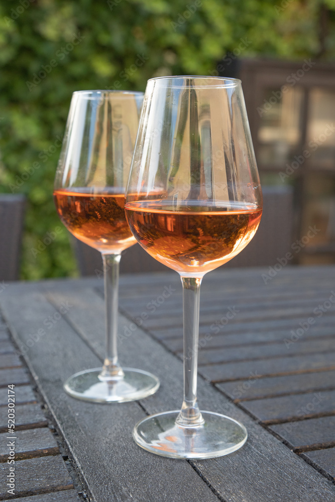 The tasty summer rose wine