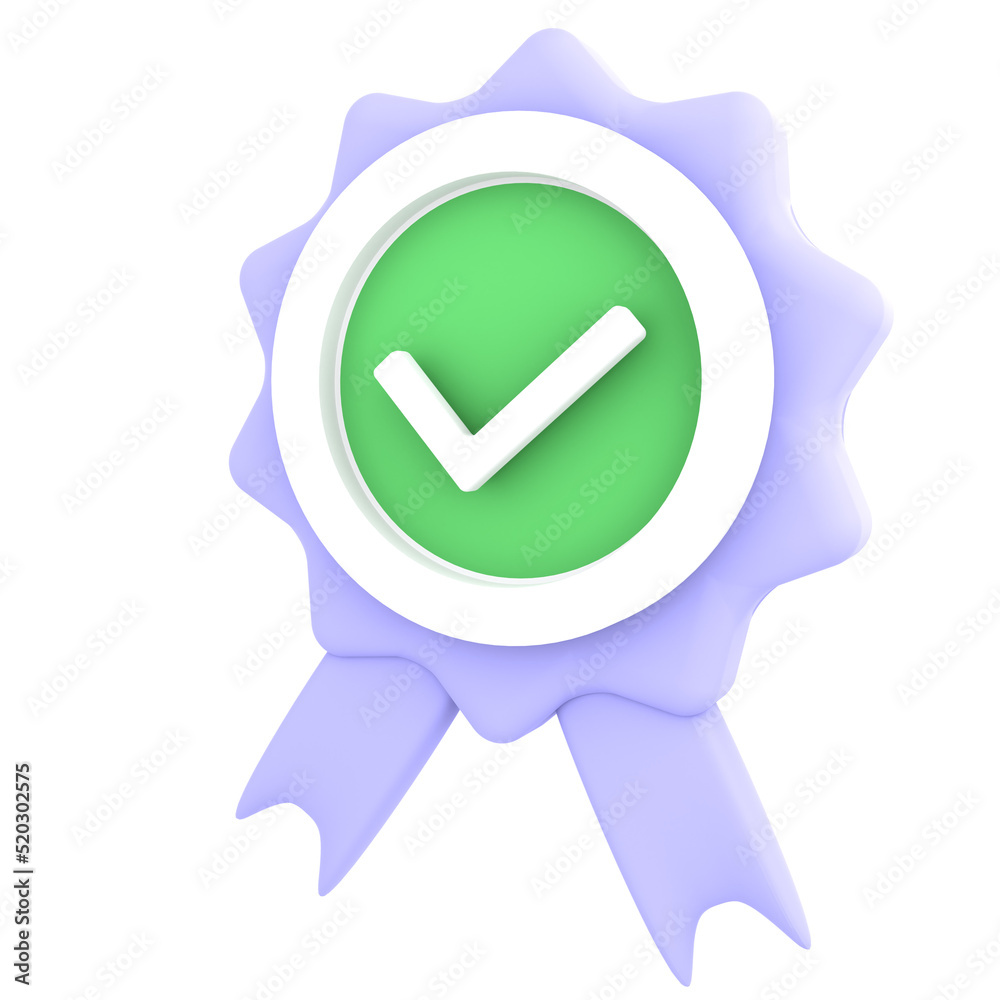 verified with badge 3d illustration for ecommerce icon verified with badge 3d illustration for ecommerce icon