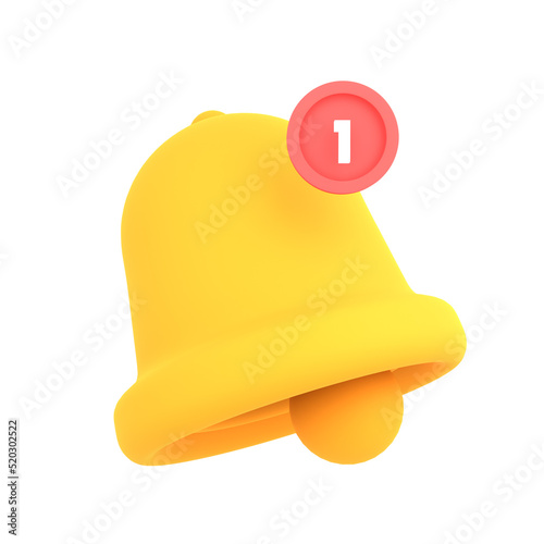 3d set of bell reminder notification alert or alarm ecommerce icon for application website ui on isolated background