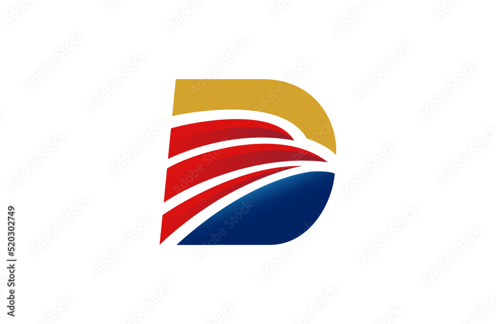 D letter eagle logo template