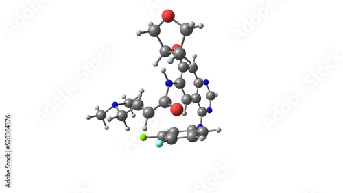 Afatinib molecule rotating video Full HD
