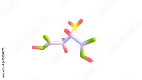 Aspartic acid molecule rotating video Full HD
