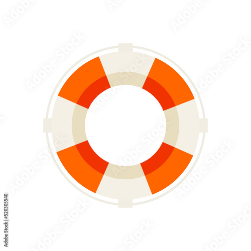 life buoy with rope flat vector illustration