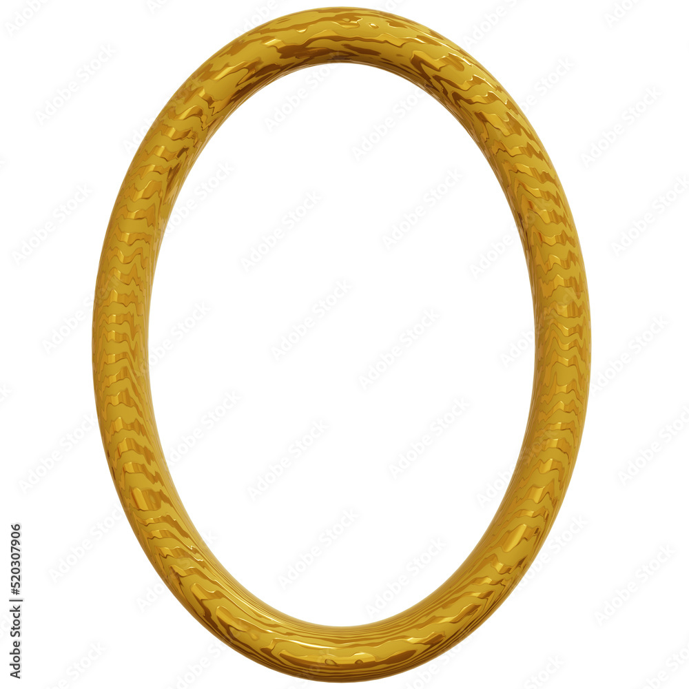 Elliptical Gold Frame 3D Render Illustration Elliptical Gold Frame 3D Render Illustration