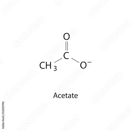 Acetate chemical structure on white background.