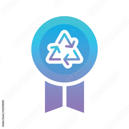 recycle medal logo gradient design template icon element