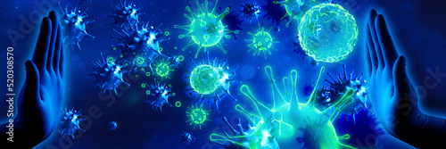 Foto Stop corona virus background, pandemic risk concept