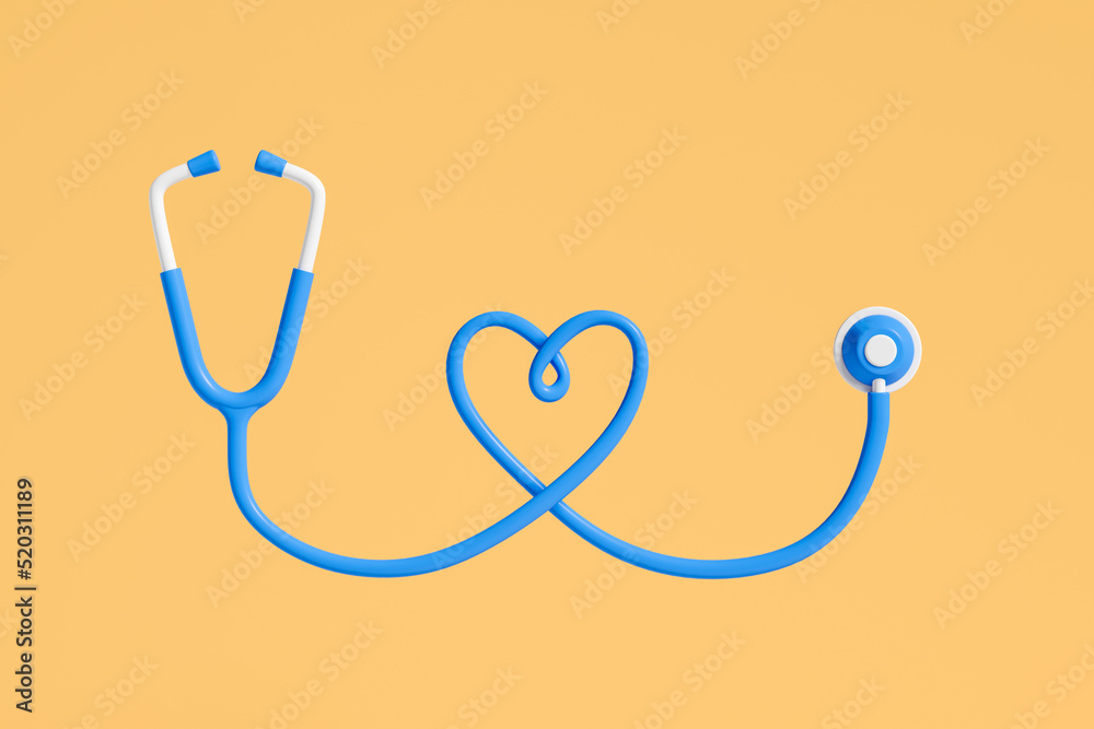 Doctor stethoscope with clipping path and heart sign, copy space Doctor stethoscope with clipping path and heart sign, copy space
