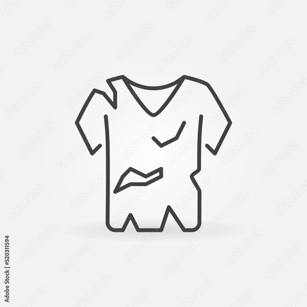 Old t-shirt outline icon. Clothes Recycling vector symbol Old t-shirt outline icon. Clothes Recycling vector symbol