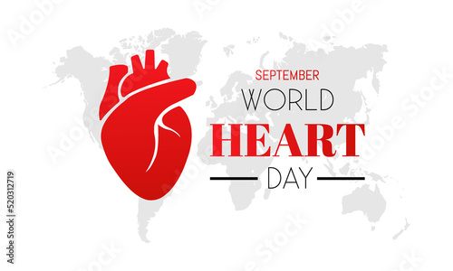 Vector illustration on the theme of World Heart day observed each year on September 29th worldwide For banner, poster, card and background design.