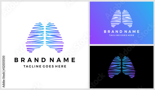 Abstract lung logo design vector