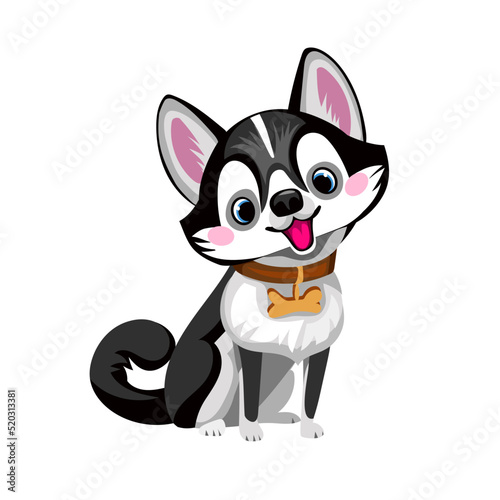 Alaskan klee kai vector funny cartoon dog