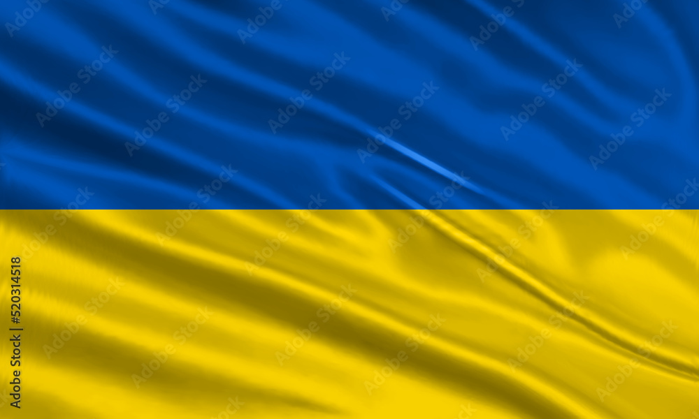 Ukraine flag design. Waving Ukrainian flag made of satin or silk fabric. Vector Illustration. Ukraine flag design. Waving Ukrainian flag made of satin or silk fabric. Vector Illustration.