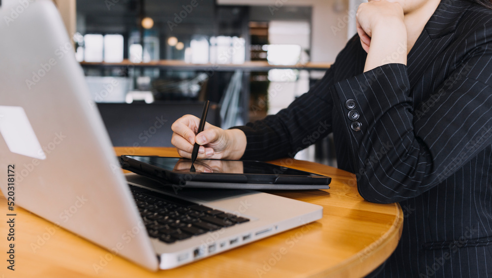 Businessman and team analyzing financial statement Finance task. with smart phone and laptop and tablet. Wealth management concept Businessman and team analyzing financial statement Finance task. with smart phone and laptop and tablet. Wealth management concept
