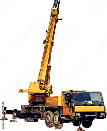 Color vector image of an industrial truck crane