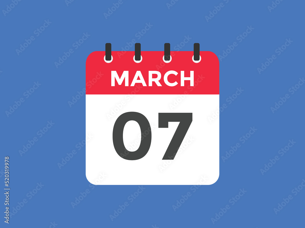 march 7 Calendar icon Design. Calendar Date 7th March. Calendar template
march 7 Calendar icon Design. Calendar Date 7th March. Calendar template