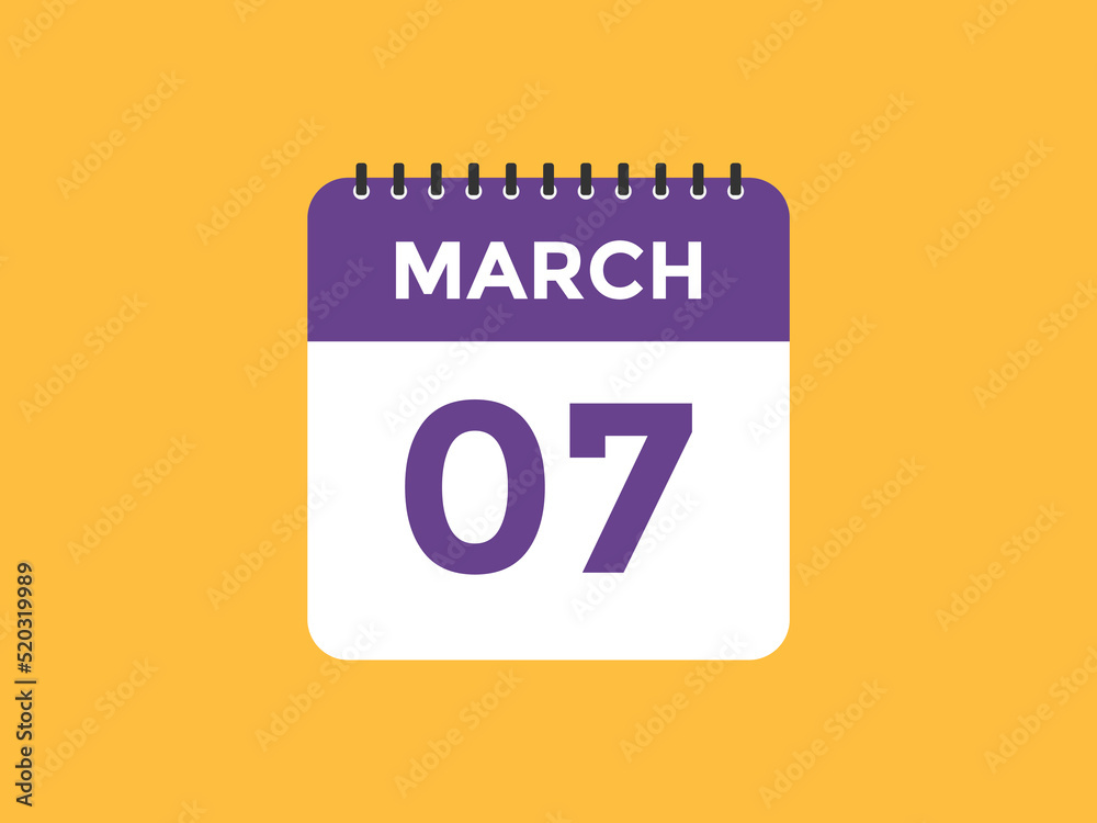 march 7 Calendar icon Design. Calendar Date 7th March. Calendar template
march 7 Calendar icon Design. Calendar Date 7th March. Calendar template