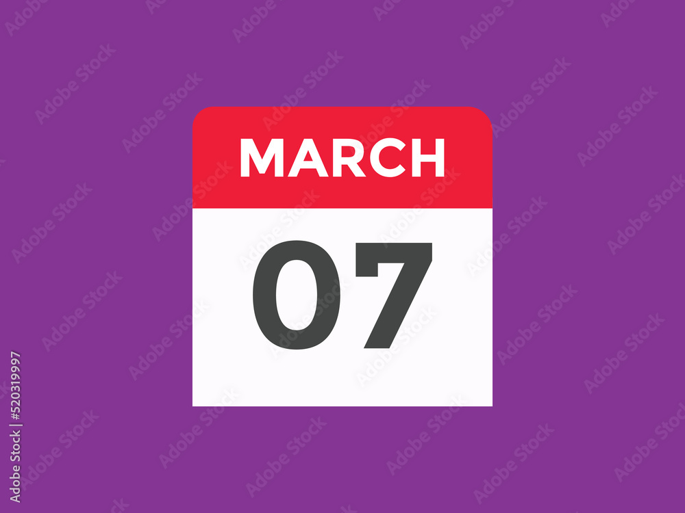 march 7 Calendar icon Design. Calendar Date 7th March. Calendar template
march 7 Calendar icon Design. Calendar Date 7th March. Calendar template