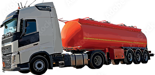 Color vector image of a heavy truck for transporting various goods