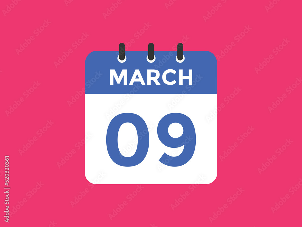 march 9 calendar reminder. 9th march daily calendar icon template. Vector illustration
march 9 calendar reminder. 9th march daily calendar icon template. Vector illustration