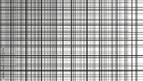 3D texture. Black and white background in a cage for banners and layouts. Volumetric background with bokeh effect. Background of intersecting gray lines. White background with perspective. Abstract photo