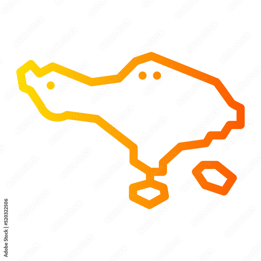 Bali Island gradient icon Bali Island gradient icon