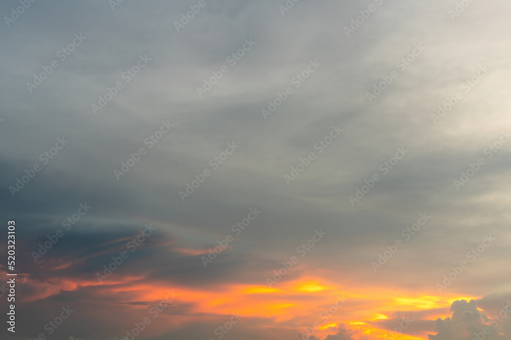 Sunset on nature background. colorful clouds. beautiful sky.