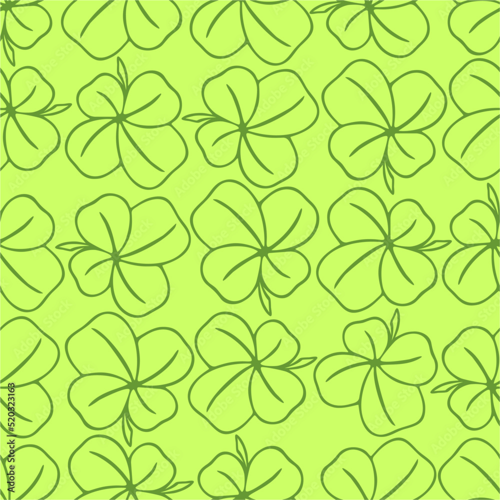seamless symmetrical pattern of four-leaf clover in shades of green, pattern for good luck, texture, design seamless symmetrical pattern of four-leaf clover in shades of green, pattern for good luck, texture, design