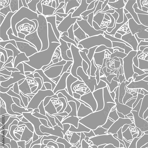 gray white seamless floral asymmetric pattern  monochrome repeat pattern  texture  design