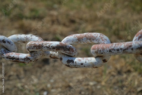 Very heavy and strong chain with rusty links