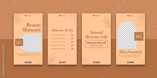 Beauty skincare social media stories template
