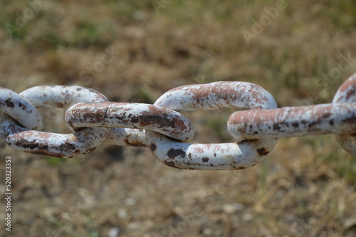 Very heavy and strong chain with rusty links