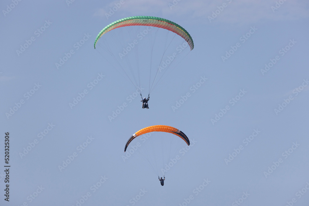 paragliding on cliffs in Normandy near Omaha Beach paragliding on cliffs in Normandy near Omaha Beach